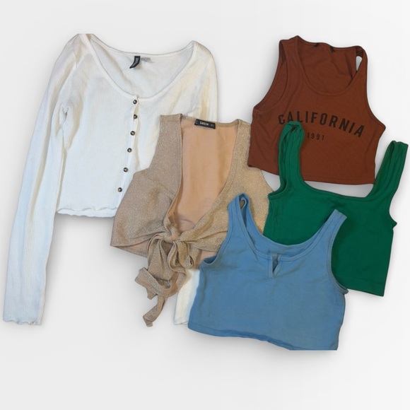 SMALL BUNDLE 18 Total Tops Going Out Crop Tops Misc Brands Brandy Melville SHEIN - Picture 3 of 11